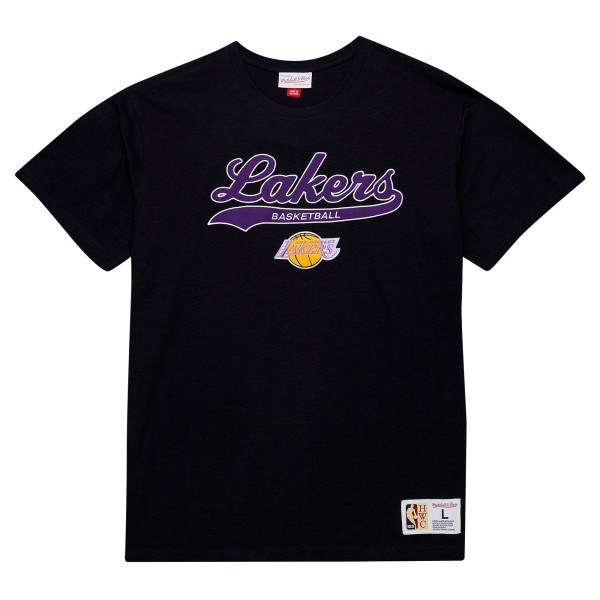 Футболка Los Angeles Lakers Mitchell & Ness Hardwood Classics Felt Applique Slub - Black