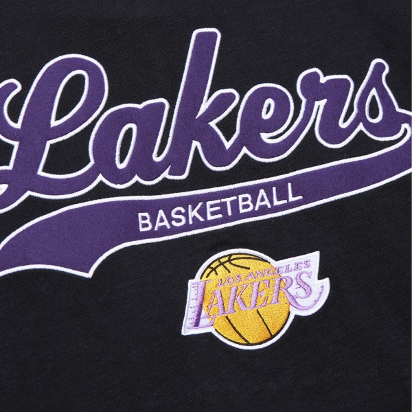 Футболка Los Angeles Lakers Mitchell & Ness Hardwood Classics Felt Applique Slub - Black