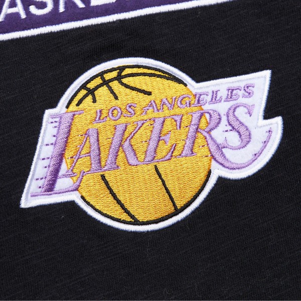 Футболка Los Angeles Lakers Mitchell & Ness Hardwood Classics Felt Applique Slub - Black