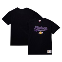 Футболка Los Angeles Lakers Mitchell & Ness Hardwood Classics Felt Applique Slub - Black