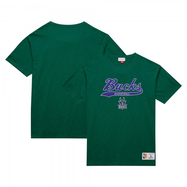 Футболка Milwaukee Bucks Mitchell & Ness Hardwood Classics Felt Applique Slub - Green