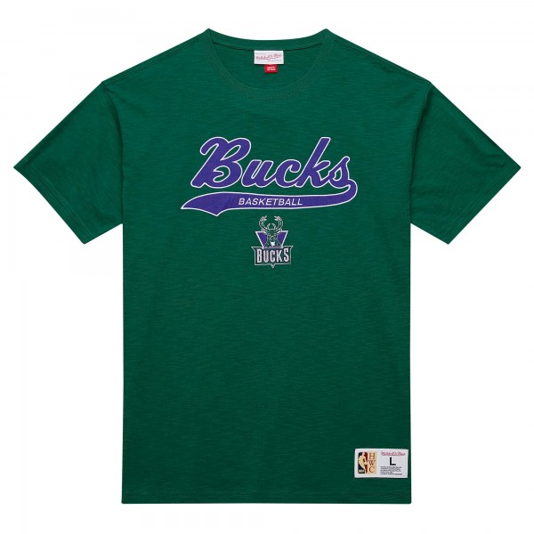 Футболка Milwaukee Bucks Mitchell & Ness Hardwood Classics Felt Applique Slub - Green