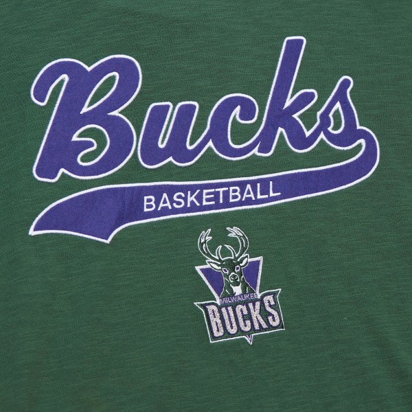 Футболка Milwaukee Bucks Mitchell & Ness Hardwood Classics Felt Applique Slub - Green