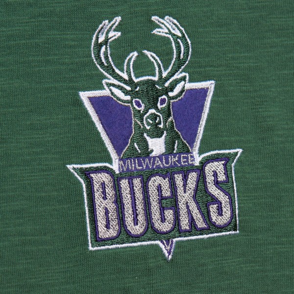 Футболка Milwaukee Bucks Mitchell & Ness Hardwood Classics Felt Applique Slub - Green
