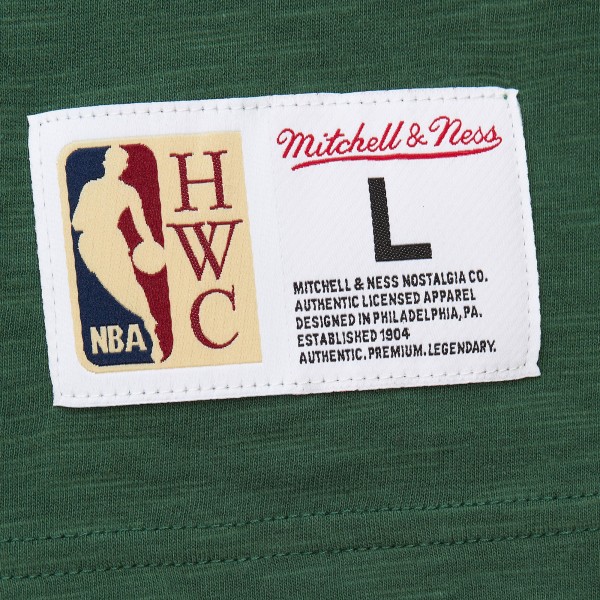 Футболка Milwaukee Bucks Mitchell & Ness Hardwood Classics Felt Applique Slub - Green