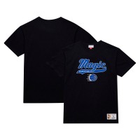 Футболка Orlando Magic Mitchell & Ness Black Hardwood Classics Felt Applique Slub
