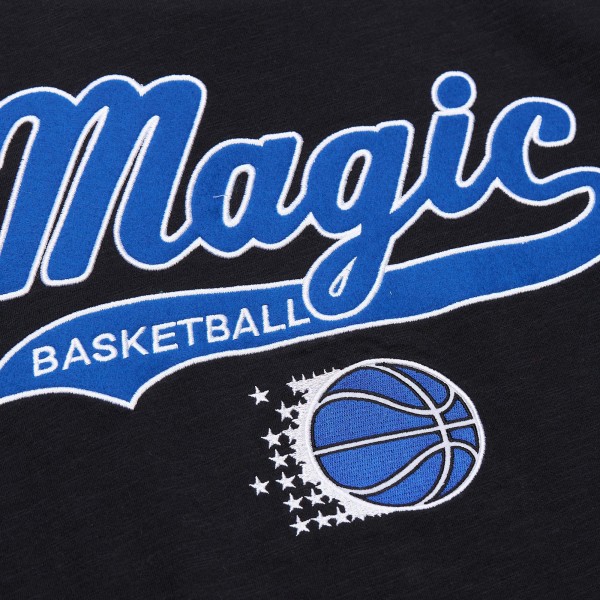 Футболка Orlando Magic Mitchell & Ness Black Hardwood Classics Felt Applique Slub