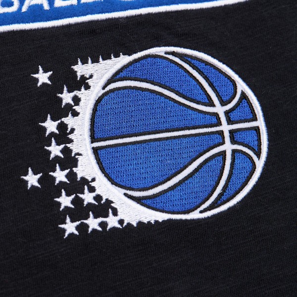 Футболка Orlando Magic Mitchell & Ness Black Hardwood Classics Felt Applique Slub