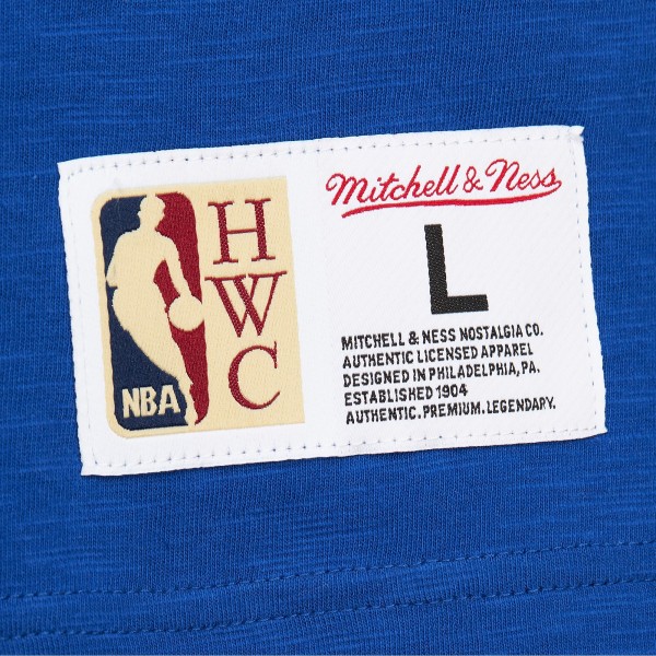 Philadelphia 76ers Mitchell & Ness Royal Hardwood Classics Felt Applique Slub T-Shirt