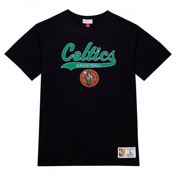 Футболка Boston Celtics Mitchell & Ness Hardwood Classics Felt Applique Slub - Black