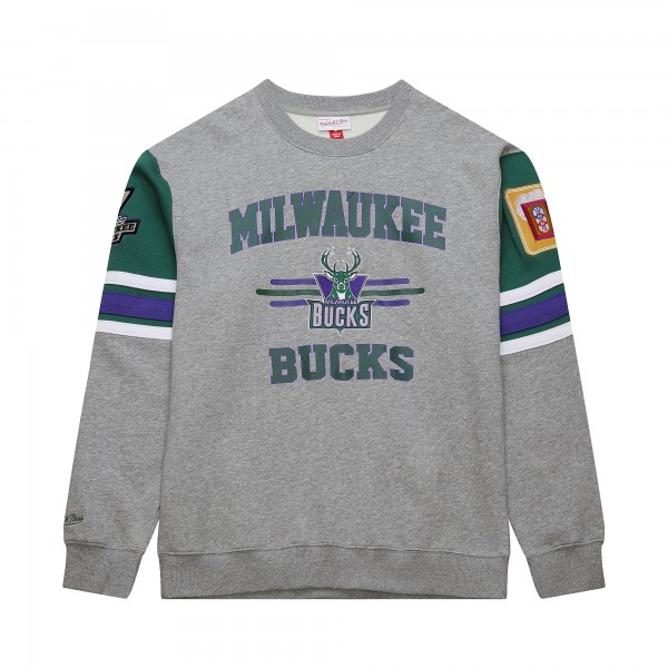 Кофта Milwaukee Bucks Mitchell & Ness Hardwood Classics All Over 4.0 - Heather Gray