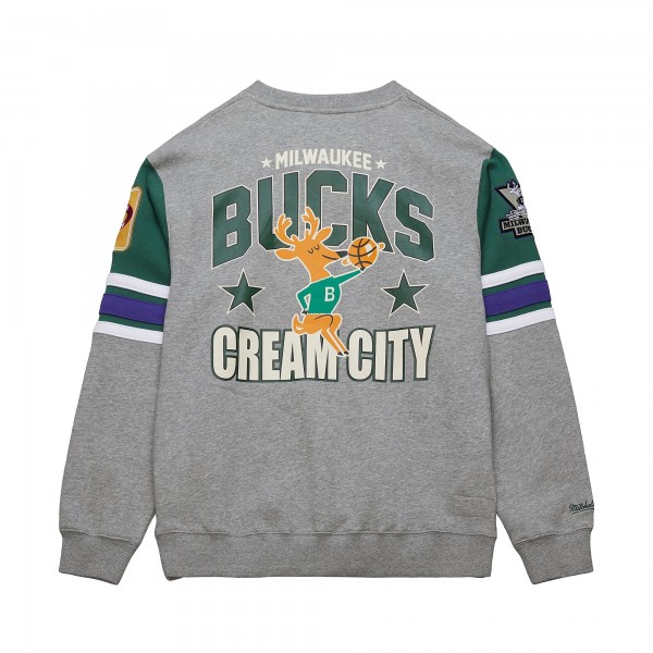 Кофта Milwaukee Bucks Mitchell & Ness Hardwood Classics All Over 4.0 - Heather Gray