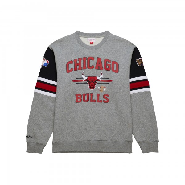 Кофта Chicago Bulls Mitchell & Ness Hardwood Classics All Over 4.0 - Heather Gray