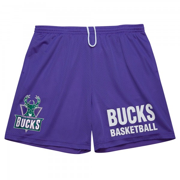 Milwaukee Bucks Mitchell & Ness Purple Hardwood Classics Gameday Mesh Shorts