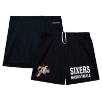Шорты Philadelphia 76ers Mitchell & Ness Black Hardwood Classics Gameday Mesh