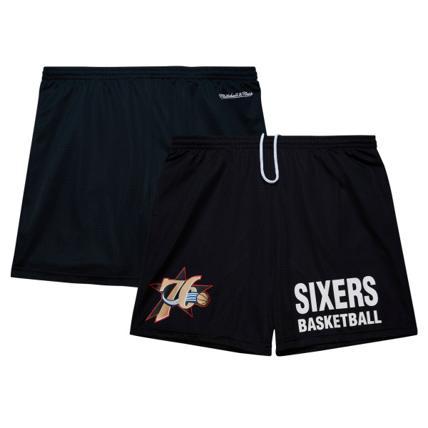 Шорты Philadelphia 76ers Mitchell & Ness Black Hardwood Classics Gameday Mesh