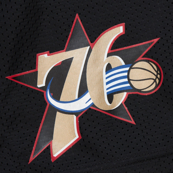 Шорты Philadelphia 76ers Mitchell & Ness Black Hardwood Classics Gameday Mesh