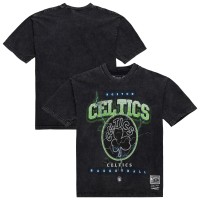 Футболка Boston Celtics Mitchell & Ness Unisex Hardwood Classics Vintage Voltage Premium Heavyweight - Black