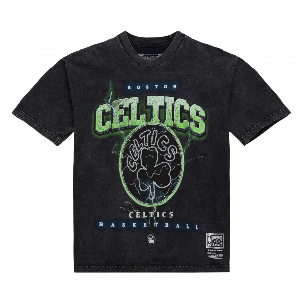 Футболка Boston Celtics Mitchell & Ness Unisex Hardwood Classics Vintage Voltage Premium Heavyweight - Black