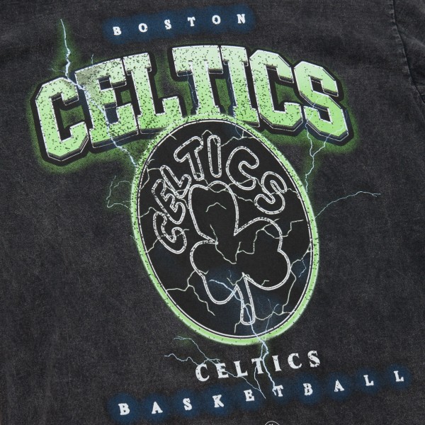 Футболка Boston Celtics Mitchell & Ness Unisex Hardwood Classics Vintage Voltage Premium Heavyweight - Black