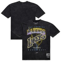 Футболка Los Angeles Lakers Mitchell & Ness Unisex Hardwood Classics Vintage Voltage Premium Heavyweight - Black