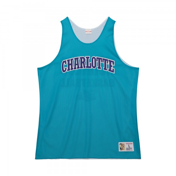 Игровая джерси Charlotte Hornets Mitchell & Ness Hardwood Classics Reversible Mesh Practice - Teal/White
