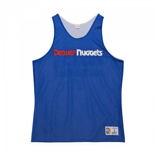 Denver Nuggets Mitchell & Ness Royal/White Hardwood Classics Reversible Mesh Practice Jersey