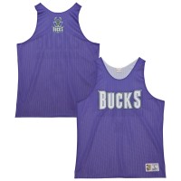 Игровая джерси Milwaukee Bucks Mitchell & Ness Hardwood Classics Reversible Mesh Practice - Purple/White