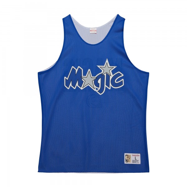 Игровая джерси Orlando Magic Mitchell & Ness Blue/White Hardwood Classics Reversible Mesh Practice