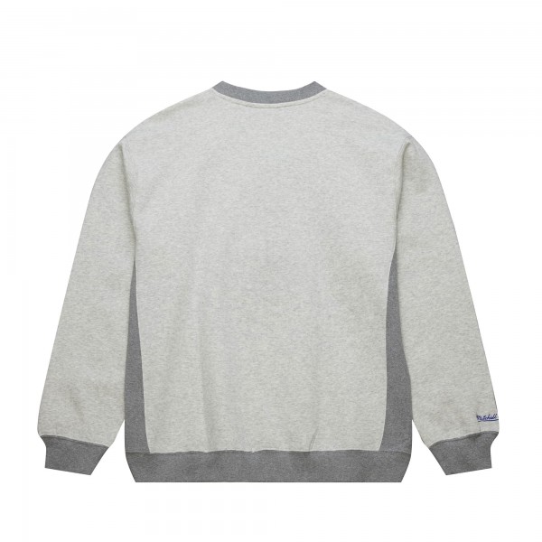 Philadelphia 76ers Mitchell & Ness Heather Gray Vintage Logo Pullover Sweatshirt