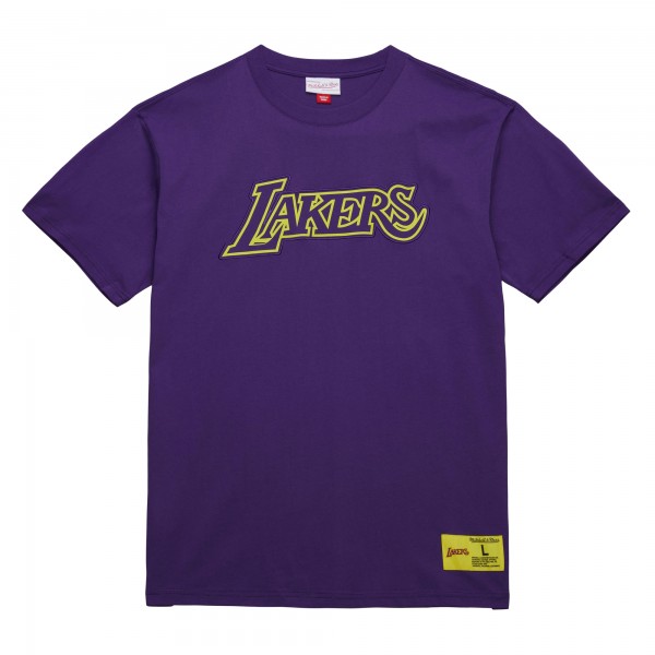 Футболка Los Angeles Lakers Mitchell & Ness Hardwood Classics Neon Nights Premium - Purple