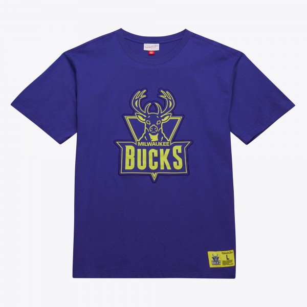Футболка Milwaukee Bucks Mitchell & Ness Hardwood Classics Neon Nights Premium - Purple