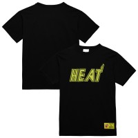 Футболка Miami Heat Mitchell & Ness Black Hardwood Classics Neon Nights Premium