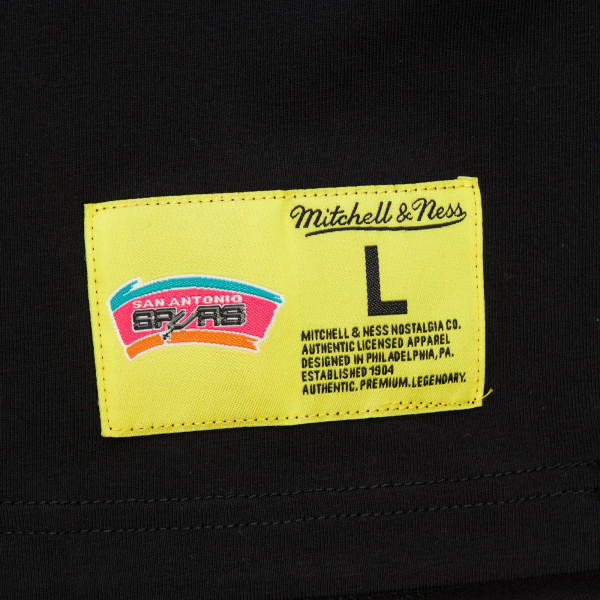 Футболка San Antonio Spurs Mitchell & Ness Black Hardwood Classics Neon Nights Premium