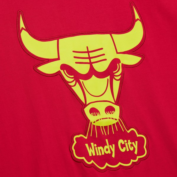 Футболка Chicago Bulls Mitchell & Ness Red Hardwood Classics Neon Nights Premium