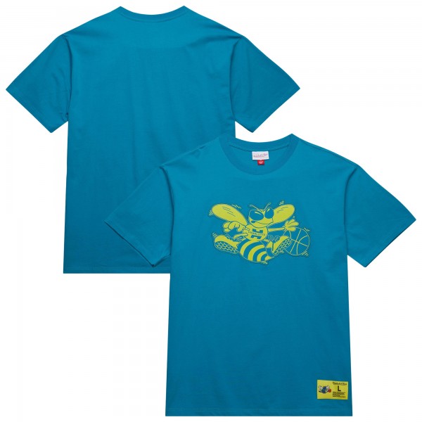 Футболка Charlotte Hornets Mitchell & Ness Hardwood Classics Neon Nights Premium - Teal