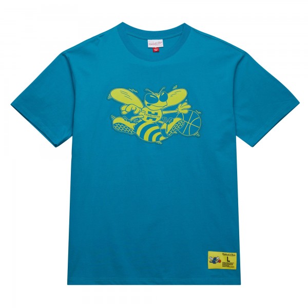 Футболка Charlotte Hornets Mitchell & Ness Hardwood Classics Neon Nights Premium - Teal