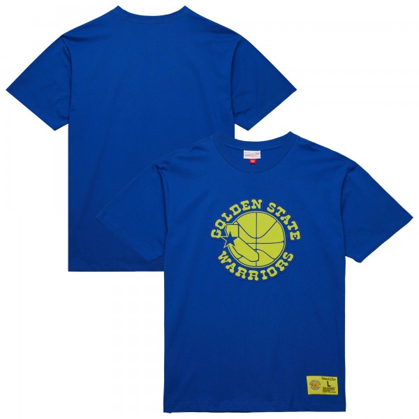 Футболка Golden State Warriors Mitchell & Ness Hardwood Classics Neon Nights Premium - Royal