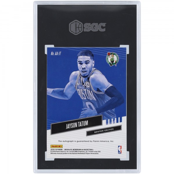 Jayson Tatum Boston Celtics Autographed 2018-19 Panini Absolute Memorabilia Level 2 #AA-JT #7/15 SGC Authenticated 9 Card