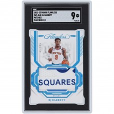 RJ Barrett New York Knicks 2022-23 Panini Flawless Platinum Logo Relic #PAT-RJB #1/1 SGC Authenticated 9 Card