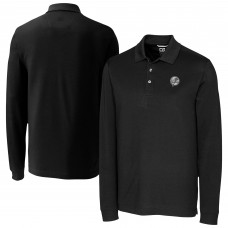 New York Yankees Cutter & Buck Black Advantage DryTec Tri-Blend Long Sleeve Polo