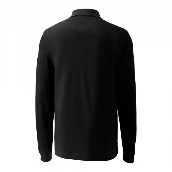 New York Yankees Cutter & Buck Black Advantage DryTec Tri-Blend Long Sleeve Polo