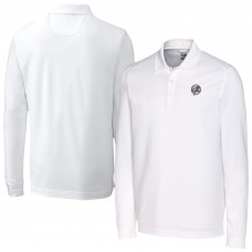 New York Yankees Cutter & Buck White Advantage DryTec Tri-Blend Long Sleeve Polo