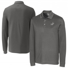 Los Angeles Dodgers Cutter & Buck Gray Advantage DryTec Tri-Blend Long Sleeve Polo