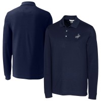 Los Angeles Dodgers Cutter & Buck Navy Advantage DryTec Tri-Blend Long Sleeve Polo