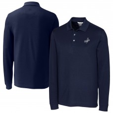 Los Angeles Dodgers Cutter & Buck Navy Advantage DryTec Tri-Blend Long Sleeve Polo