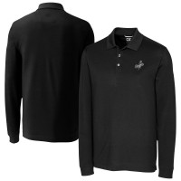 Los Angeles Dodgers Cutter & Buck Black Advantage DryTec Tri-Blend Long Sleeve Polo