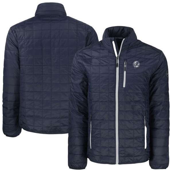 Толстовка на молнии New York Yankees Cutter & Buck Navy Rainier PrimaLoft® Eco Insulated Puffer Jacket