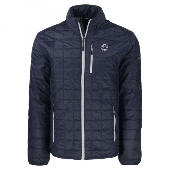 Толстовка на молнии New York Yankees Cutter & Buck Navy Rainier PrimaLoft® Eco Insulated Puffer Jacket