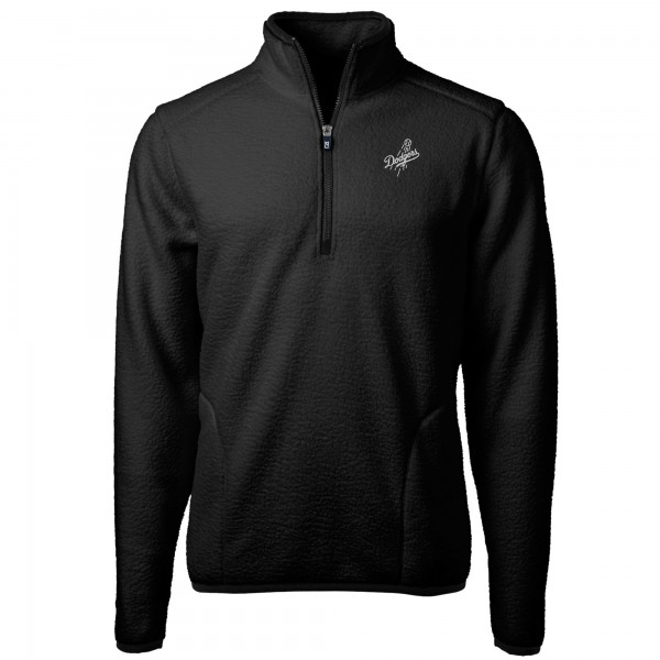 Los Angeles Dodgers Cutter & Buck Black Cascade Eco Fleece Quarter-Zip Jacket